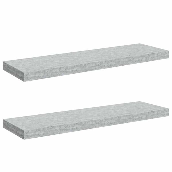 vidaXL seinariiulid 2 tk, betoonhall, 80 x 23,5 x 3,8 cm MDF