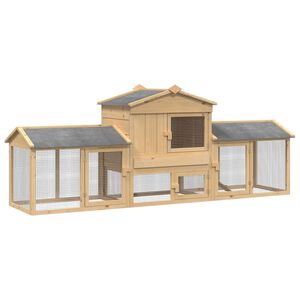 vidaXL Kanakoobas 3 tk Pruun 225 x 60 x 89 cm Toekas m&auml;nnipuit
