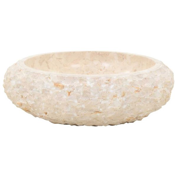 vidaXL vannitoakapp kreemjate marmorvalamutega, tiikpuu