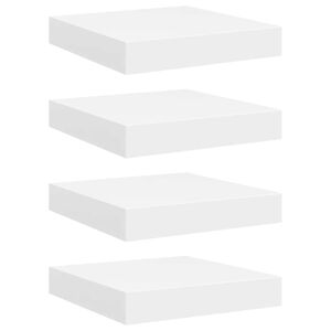 vidaXL seinariiulid, 4 tk, valge, 23 x 23,5 x 3,8 cm MDF