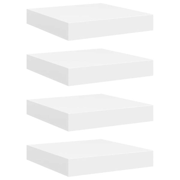 vidaXL seinariiulid, 4 tk, valge, 23 x 23,5 x 3,8 cm MDF