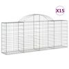 vidaXL kaarekujulised gabioonkorvid 15 tk, 200x30x80/100 cm, raud