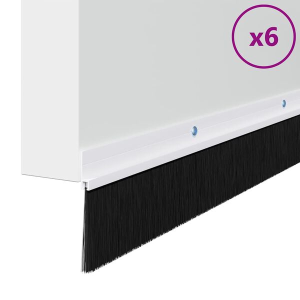 vidaXL Kruvitavad uksel&ouml;&ouml;kide tihendid 6 pcs Valge 100 cm