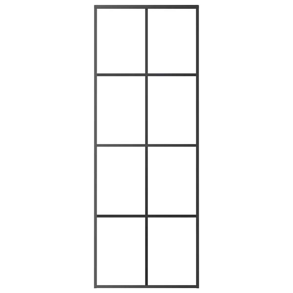 vidaXL l&uuml;kanduks must 76x205 cm ESG klaas ja alumiinium