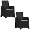 vidaXL Reguleeritav aedootje rattanilaadne 2 pcs