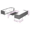 vidaXL 7-osaline aiamööbli komplekt patjadega, polürotang, tumehall