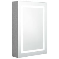 vidaXL LED vannitoa peegelkapp, betoonhall, 50 x 13 x 70 cm