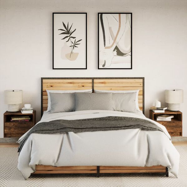 vidaXL seinale kinnitatavad &ouml;&ouml;kapid LED-tuledega 2 tk, suitsutamm