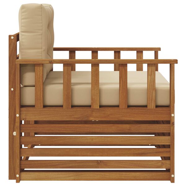 vidaXL V&auml;li diivanikomplekt Tugev akaatsiapuit ja pol&uuml;ester Neutraalne