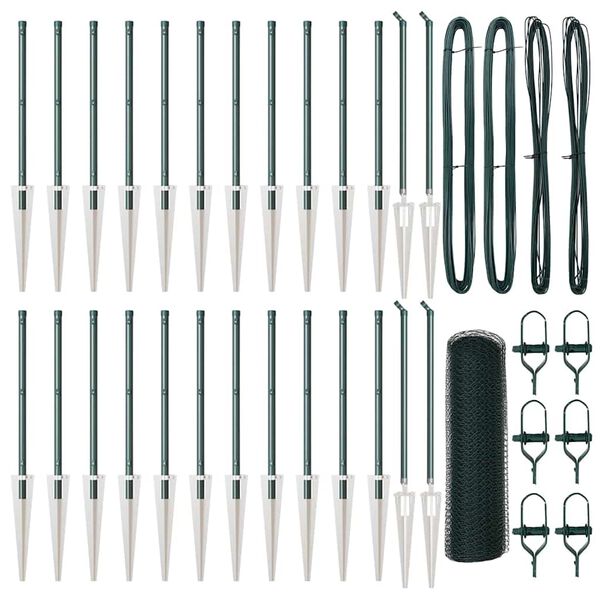 vidaXL Aiapost Roheline 50 x 0,5 m (13 mm v&otilde;rgu) Terased ja PVC