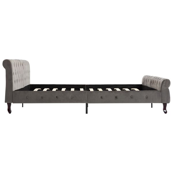 vidaXL voodiraam, hall, samet, 200 x 200 cm