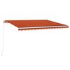 vidaXL k&auml;sitsi sisset&otilde;mmatav varikatus LED, 400x350 cm, oranž ja pruun