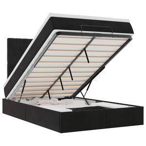 vidaXL Ottomani voodiraam madratsitega, must, 120x190 cm, samet