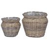 vidaXL Istutuskorv ladustamisega 2 pcs Hall Lacak Rattan