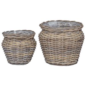 vidaXL Istutuskorv ladustamisega 2 pcs Hall Lacak Rattan