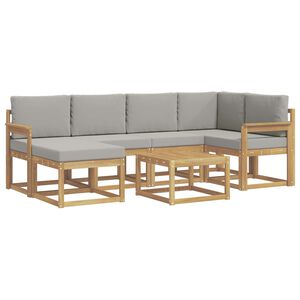 vidaXL V&auml;li diivanikomplekt padjaga 7 pcs Valge ja helehall