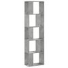 vidaXL raamaturiiul 5 korrust, betoonhall, 45x23,5x162,5 cm tehispuit