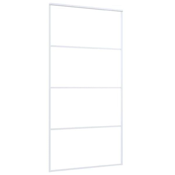 vidaXL liuguks, matt ESG-klaas ja alumiinium, 102,5 x205 cm, valge