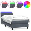 vidaXL kontinentaalvoodi madrats ja LED, tumehall, 100x210 cm, samet
