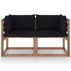 vidaXL 2-osaline kaubaalustest diivan mustad padjad, m&auml;nd