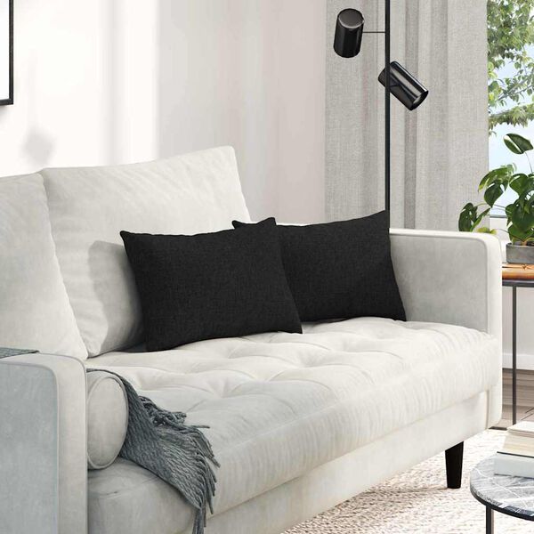 vidaXL Diivanipadjad 2 pcs Must 50 x 30 cm kangas