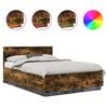 vidaXL Voodi raam peaga Suitsetatud tamm 160 x 200 cm Tehispuit