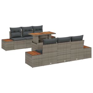 vidaXL Aia s&ouml;&ouml;gilaudade komplekt padjaga 7 pcs Hall ja pruun
