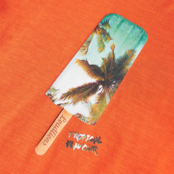 Laste T-s&auml;rk, tumeoranž, 116