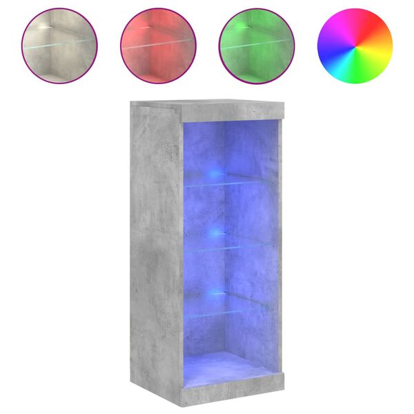 vidaXL puhvetkapp LED-tuledega, betoonhall, 41 x 37 x 100 cm