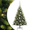 vidaXL Tehis hingedega j&otilde;ulupuu 150 LEDi Roheline 120 cm PVC ja PE