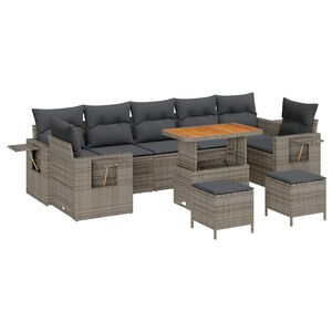 vidaXL Aia Diivanikomplekt padjaga 10 pcs Hall pol&uuml;rotang