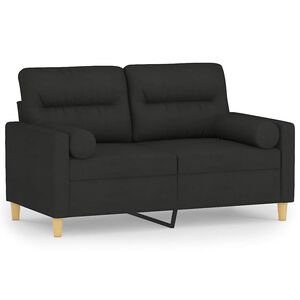 vidaXL 2-kohaline diivan patjadega, must, 120 cm, kangas