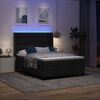 vidaXL LED Box Spring Voodi madratsiga peaga Must 140 x 200 cm kangas