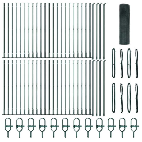 vidaXL Aiapost Roheline 100 x 1 m (12 x 12 mm v&otilde;rk) Terased ja PVC
