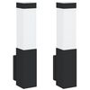vidaXL Välisseina Lambid 2 pcs Must 10.5 x 6 x 35 cm Roostevaba teras