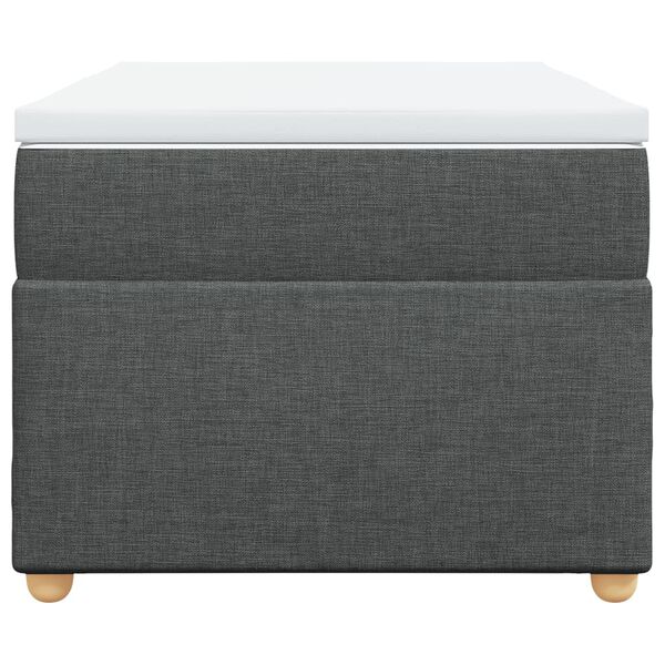 vidaXL kontinentaalvoodi madratsiga, tumehall, 100x200 cm, kangas