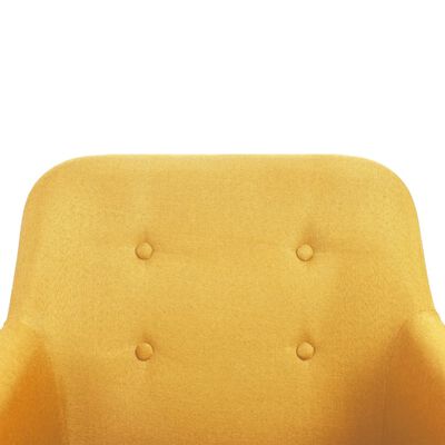 vidaXL söögitoolid 4 tk kollane kangas ja tammepuit