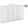 vidaXL kaarekujulised gabioonkorvid 9 tk, 300x50x180/200 cm, raud