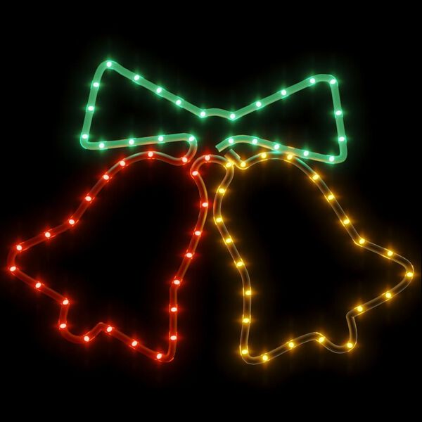 vidaXL j&otilde;ulukellade figuur 72 LEDiga, 2 tk, 50x56 cm