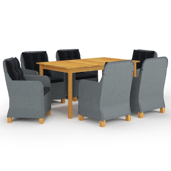 vidaXL 7-osaline aiam&ouml;&ouml;bli s&ouml;&ouml;gikomplekt, helehall