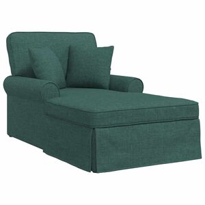 vidaXL Chaise lounge p&ouml;&ouml;ratud &auml;&auml;rega Tume rohelise 91 x 157 x 91 cm