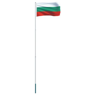 vidaXL Bulgaaria lipp ja lipumast, alumiinium, 4 m