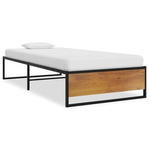 vidaXL voodiraam must metallist 90 x 200 cm