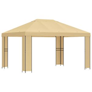 vidaXL Paviljon 4 &times; 3 m Kreemjas Pol&uuml;ester ja teras 190 gsm