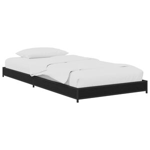 vidaXL Voodi raam Must tamm 80 x 200 cm Tehispuit