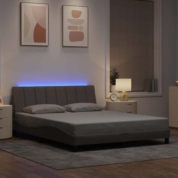 vidaXL voodiraam ilma madratsita Hanko, pruunikashall, 160x200 cm, kangas