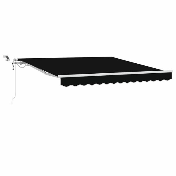 vidaXL K&auml;igukohandatav varikatus Must 300 x 250 cm Pol&uuml;ester ja metall