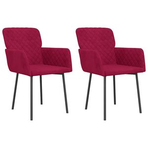 vidaXL s&ouml;&ouml;gitoolid 2 tk, veinipunane, samet