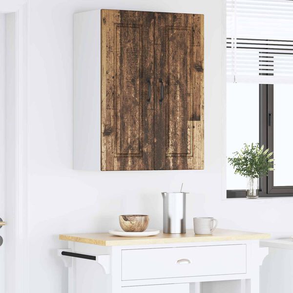 vidaXL K&ouml;&ouml;gikapp riiuliga uksega Vana puit 60 x 31 x 80 cm Tehispuit