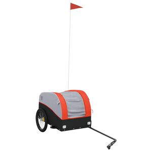 vidaXL jalgratta haagis, must ja oranž, 30 kg, raud